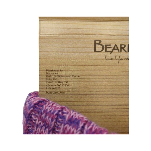 BEARPAW Knit Boot Cuffs Women's One Size Fits All Pink Purple Embroidered Logo - Picture 7 of 8